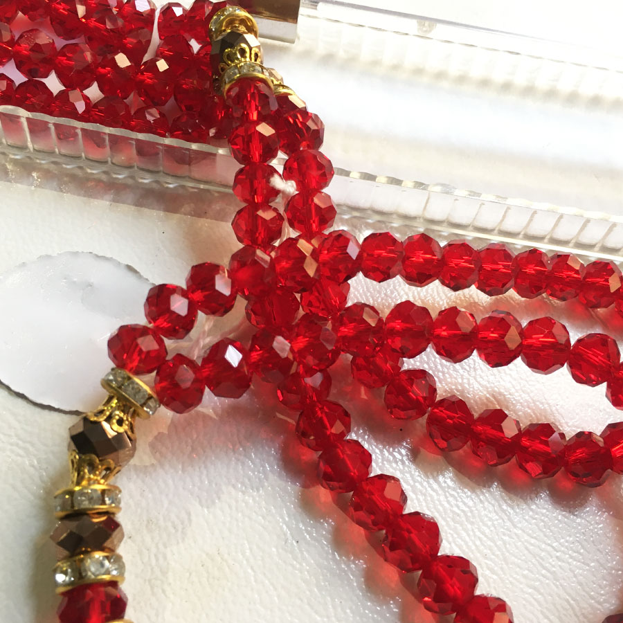 Red Ruby 100 Beads Tasbih | Zikr Tasbeeh (Best For Gift) TS-65